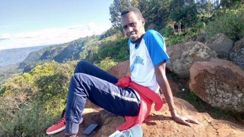 Rwandan long distance runner Siragi Rubayita