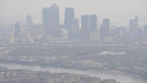 File photo showing smog over London's skyline in 2015.