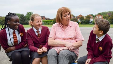 Elaine and some pupils