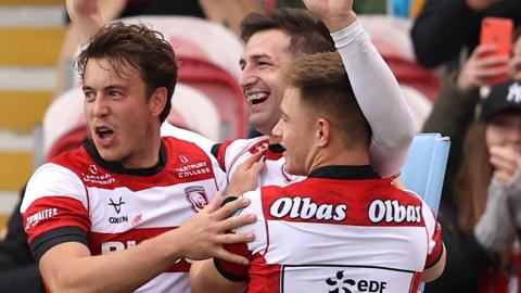 Jonny May celebrates