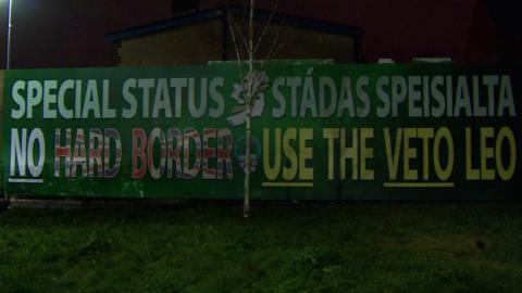 The bi-lingual mural unveiled by Sinn Féin in west Belfast on Thursday night