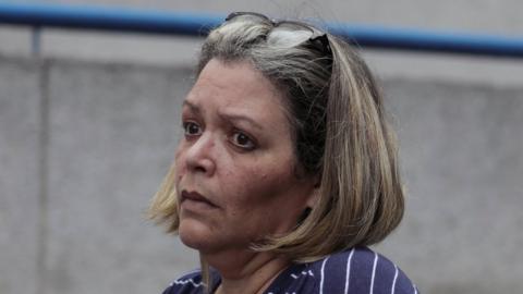 Venezuelan judge Maria Afiuni pictured outside her house after news of her release broke on 5 July 2019