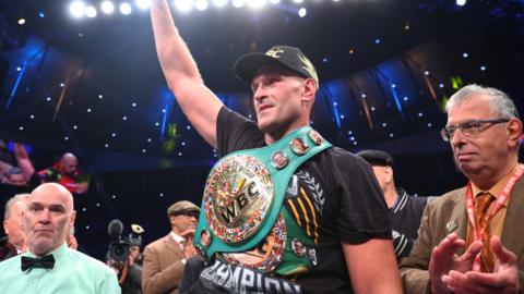 Tyson Fury with his WBC belt