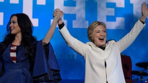 Katy Perry and Hillary Clinton in Pennsylvania