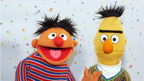 Sesame Street Muppets Ernie (L) and Bert (R)
