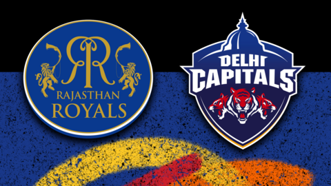Rajasthan Royals v Delhi Capitals badge graphic