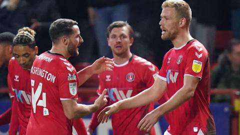 Jayden Stockley celebrates Charlton's opening goal