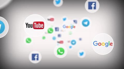 YouTube, Google and Facebook logos