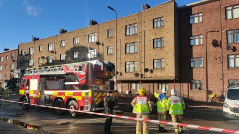 Firefighters are the scene in the Rathcoole estate