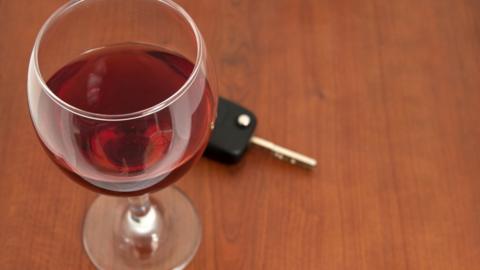 Red wine and car key