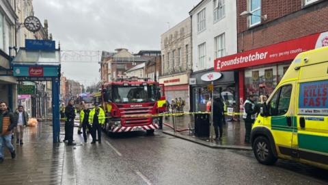 Scene of Northampton fire