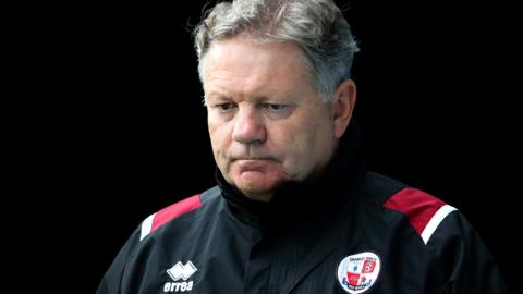 John Yems on the sidelines at Crawley Town