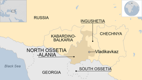 Map of North Ossetia