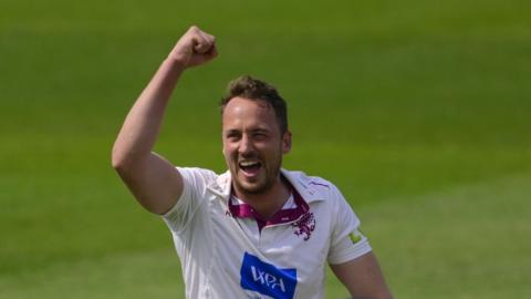 Josh Davey in action for Somerset