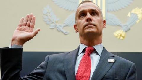 Corey Lewandowski, former Trump campaign manager, is sworn in to testify