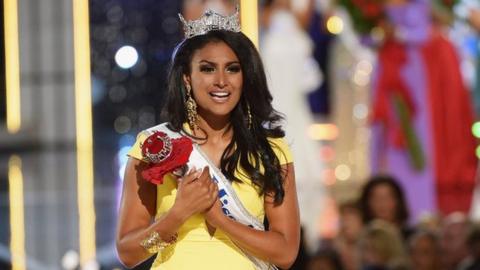 Nina Davuluri, the first contestant of Indian descent to win Miss America. Her parents came from Andhra Pradesh.