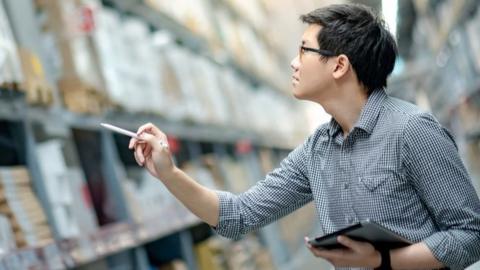 Worker in warehouse