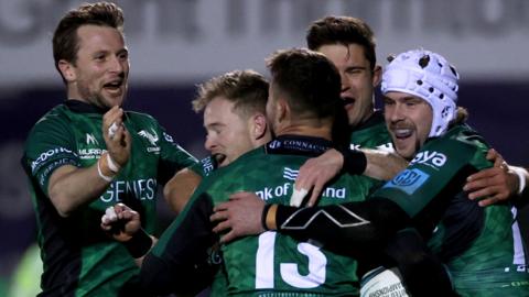 Connacht ran in seven tries in Galway