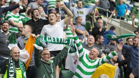 Celtic fans celebrate