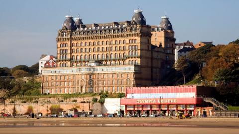 A view from the beach of the Grand Hotel in Scarborough