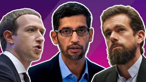 Mark Zuckerberg, Sundar Pinchai, Jack Dorsey