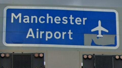 Manchester Airport motorway sign