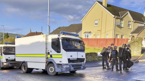 Army technical officers at the scene