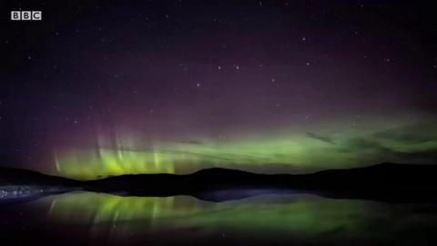 Aurora over Brae, Shetland