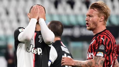 Cristiano Ronaldo missed a penalty against AC Milan