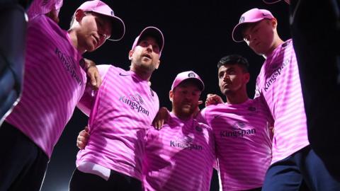 Middlesex players huddle