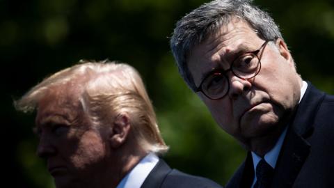 William Barr and Donald Trump