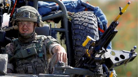 A British soldier on Nato exercises in North Macedonia