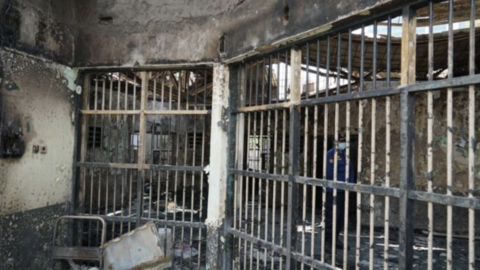 The prison in the aftermath of the fire
