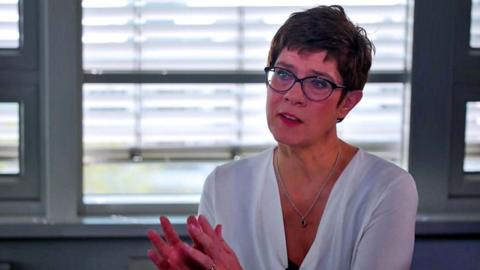 Annegret Kramp-Karrenbauer talks to the 鶹Լ on 4 April