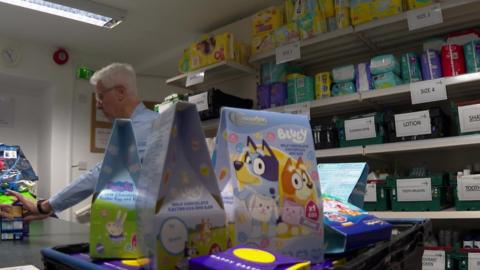 Easter eggs at a foodbank