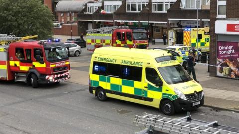 Acid attack outside shops in Bury St Edmunds, Suffolk