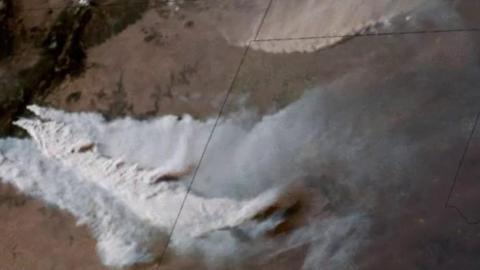 Wildfire smoke and dust storms seen from space