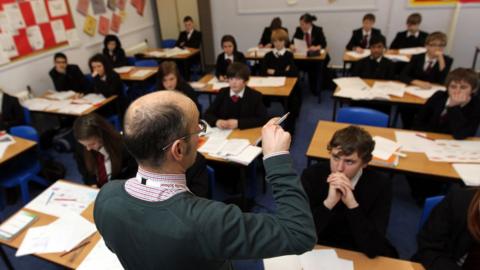 A teacher during a lesson