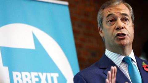 Nigel Farage speaking at launch of Brexit Party campaign