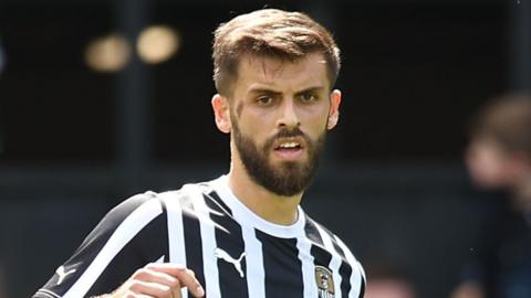 Geraldo Bajrami in action for Notts County before his injury