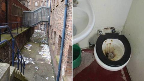 Liverpool jail litter and toilet