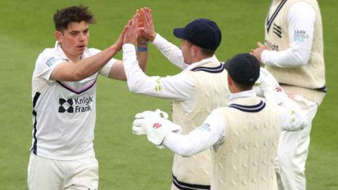 Ethan Bamber took a career-best 9-91 in the match at Edgbaston