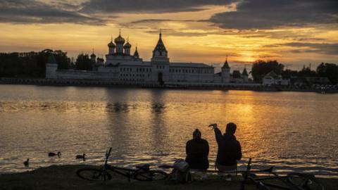 The Ipatiev Monastery of the Holy Trinity in Kostroma at sunset