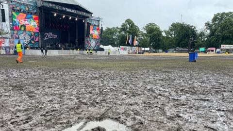 Mud at festival site