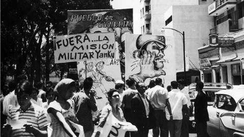An anti-US demonstration in Caracas in 1960