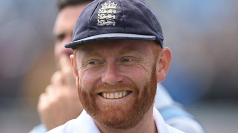 Jonny Bairstow smiling playing for England