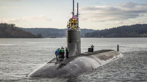 The USS Connecticut pictured leaving a port in 2016