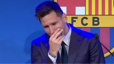 Lionel Messi in tears