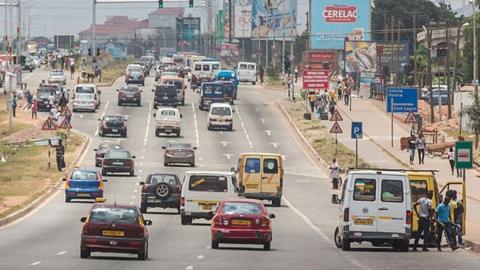 Road traffic in Ghana's capital Accra on September 05, 2016 in Accra, Ghana.