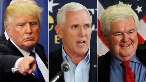 Trump, Pence and Gingrich